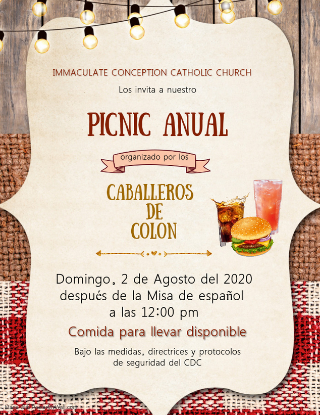 Parish Annual Picnic 2020 Immaculate Conception Catholic Church